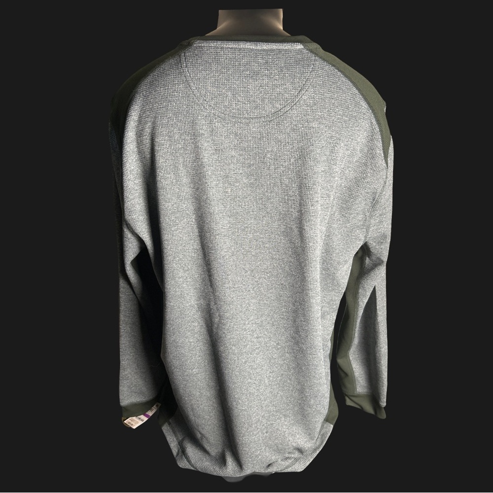 New Greg Norman for Tasso Elba‎ Gray/green Long Sleeve Shirt with Green Accents. - Picture 4 of 11